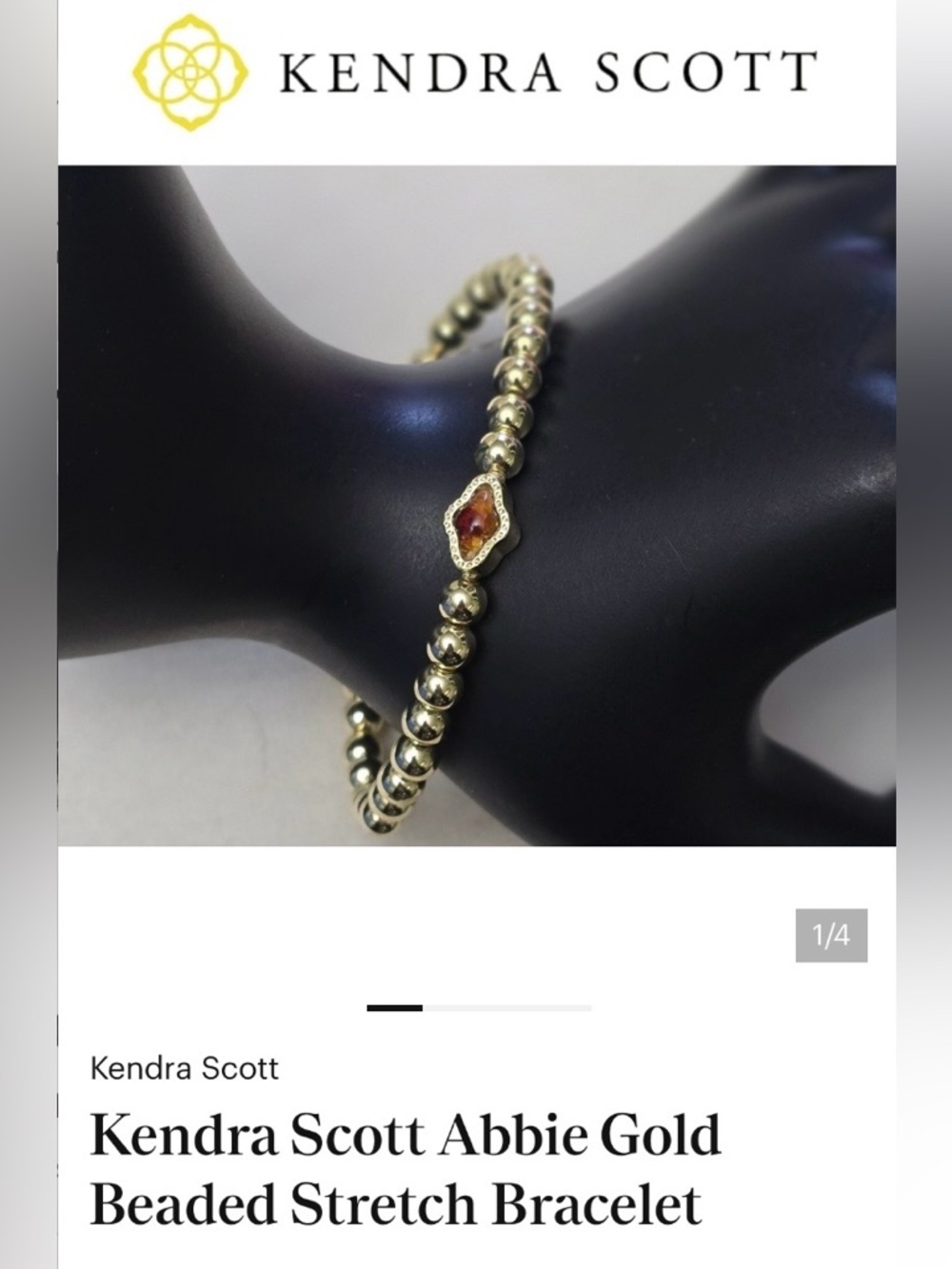 Kendra Scott Abbie Gold Beaded Stretch Bracelet